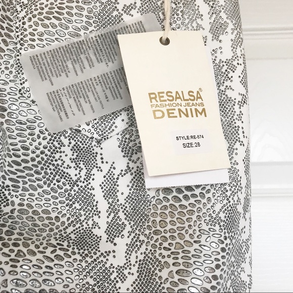 NWT Size Small (27) Resalsa Snake Print Ultra Skinny Jeans - Picture 4 of 6